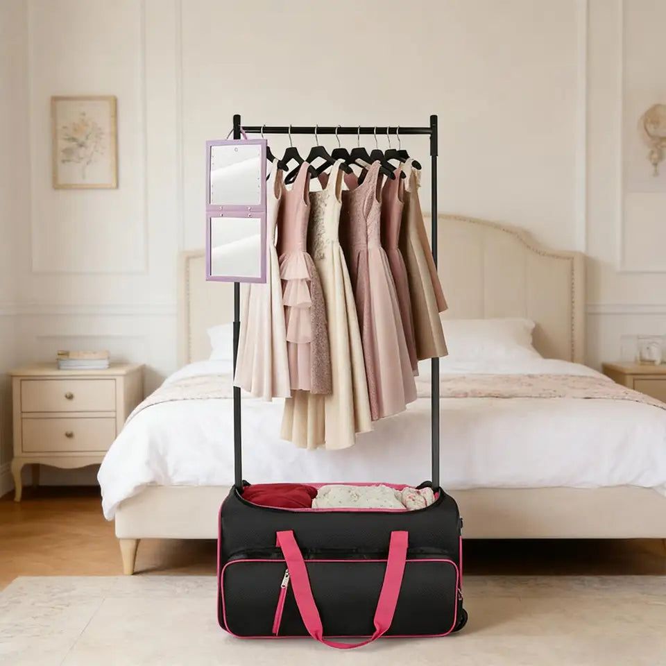 Dance Bag Duffel Bag Large Capacity Costume Transportation Multiple Compartments Storage for Men Women Wheeled Suitcase
