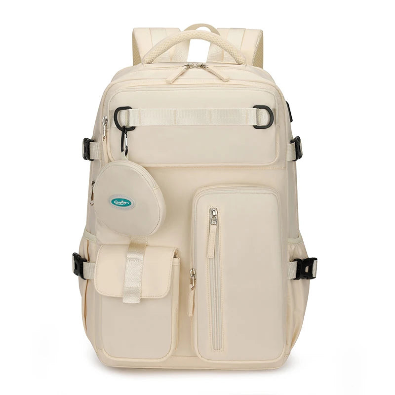 Waterproof backpack with multiple pockets, suitable for outdoor travel, 15.6-inch laptop backpack