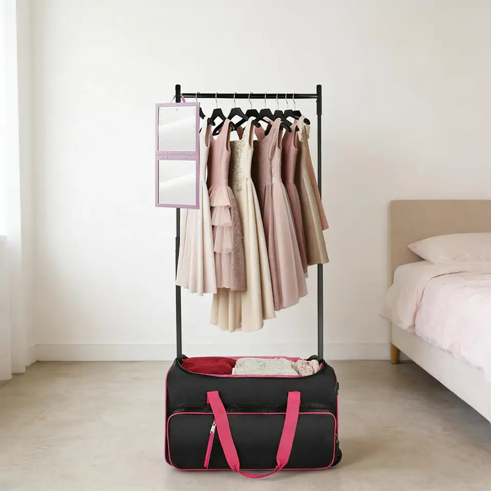 Dance Bag Duffel Bag Large Capacity Costume Transportation Multiple Compartments Storage for Men Women Wheeled Suitcase