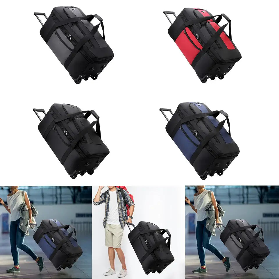 Wheeled Duffel Bag Overnight Bag Rolling Travel Bag for Beach Travel Men Picnic