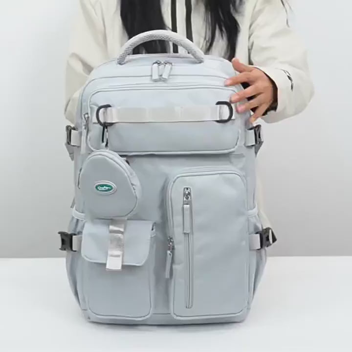 Waterproof backpack with multiple pockets, suitable for outdoor travel, 15.6-inch laptop backpack